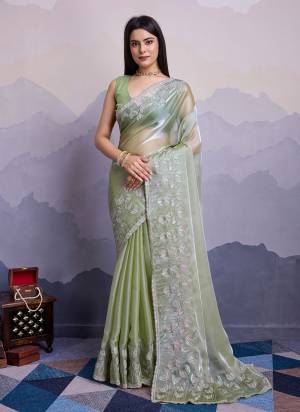 Looking These Party Wear Saree in Fine Colored.These Saree Are Jimmi Silk And Blouse is Art Silk Fabricated.Its Beautified With Designer Thread,Sequance Embroidery Work.