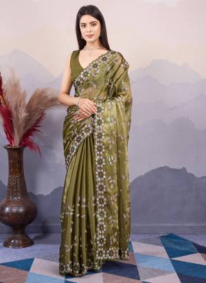 Attrective These Party Wear Saree in Fine Colored.These Saree Are Burberry Silk And Blouse is Art Silk Fabricated.Its Beautified With Designer Sequance Embroidery Work.