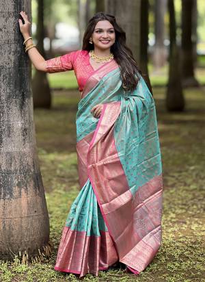 Garb These Party Wear Saree in Fine Colored.These Saree And Blouse is Fabricated On Tissue Silk.Its Beautified With Weaving Jari Designer.