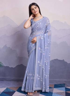 Attrective These Party Wear Saree in Fine Colored.These Saree Are Simmer Chiffon And Blouse is Art Silk Fabricated.Its Beautified With Designer Sequance Embroidery Work.