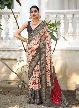 Attrective These Party Wear Saree in Fine Colored.These Saree Are Tussar Silk And Blouse is Fabricated On Tussar Silk Pair.Its Beautified With Designer Ikkat Printed With Polka Dot.