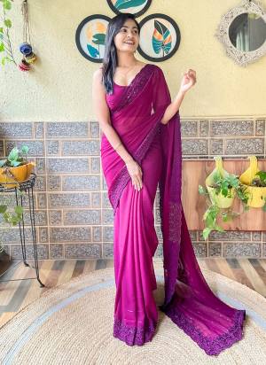 Attrective These Party Wear Saree in Fine Colored.These Saree Are Georgette And Blouse is Georgette Fabricated.Its Beautified With Designer Embroidery Work.