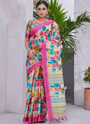 Looking These Fastival Wear Saree in Fine Colored.These Saree Are Linen Blend And Blouse is Linen Blend Fabricated.Its Beautified With Designer Digital Printed.