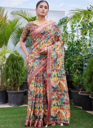 Looking These Fastival Wear Saree in Fine Colored.These Saree Are Linen Blend And Blouse is Linen Blend Fabricated.Its Beautified With Designer Digital Printed.