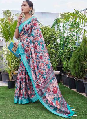 Looking These Fastival Wear Saree in Fine Colored.These Saree Are Linen Blend And Blouse is Linen Blend Fabricated.Its Beautified With Designer Digital Printed.