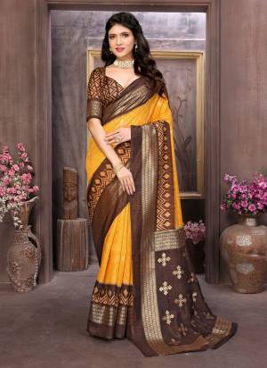  Looking These Party Wear Saree in Fine Colored.These Saree And Blouse is Fabricated On Cotton Silk Pair.Its Beautified With Wevon Jari Designer With Designer Foil Printed.