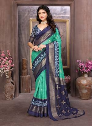  Looking These Party Wear Saree in Fine Colored.These Saree And Blouse is Fabricated On Cotton Silk Pair.Its Beautified With Wevon Jari Designer With Designer Foil Printed.