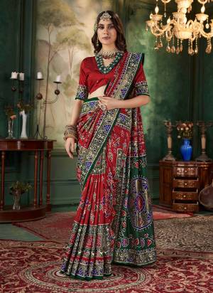 Garb These Party Wear Saree in Fine Colored.These Saree And Blouse is Fabricated On Tussar Silk Pair.Its Beautified With Wevon Jari Designer With Ikkat Printed.