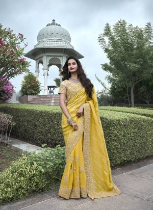 Looking These Fastival Wear Saree in Fine Colored.These Saree Are Tissue Silk And Blouse is Fabricated On Silk.Its Beautified With Designer Mirror,Jari Embroidery With Pearl Stone Work.