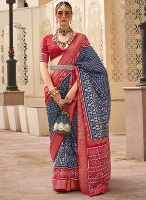 Looking These Fastival Wear Saree in Fine Colored.These Saree And Blouse is Fabricated On P V Silk.Its Beautified With Weaving Jari Designer With Patola Printed.