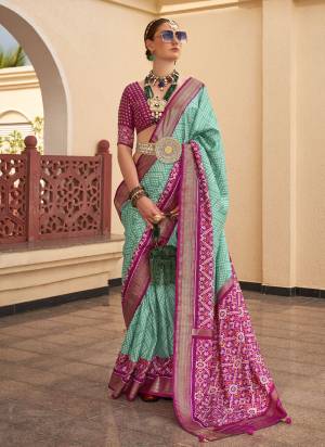 Looking These Fastival Wear Saree in Fine Colored.These Saree And Blouse is Fabricated On P V Silk.Its Beautified With Weaving Jari Designer With Patola Printed.