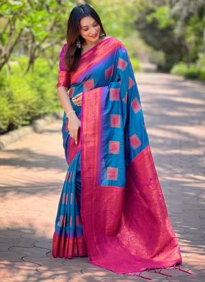 Garb These Party Wear Saree in Fine Colored.These Saree And Blouse is Fabricated On Soft Silk.Its Beautified With Weaving Meenakari Designer.