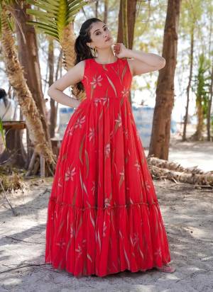 Attrective Looking These Beautiful Looking Readymade Long Gown.These Gown Are Georgette is Fabricated.Its Beautified With Designer Digital Printed.