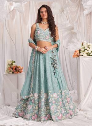 Attrective Looking This Partywear Fine Color Fancy Heavy Designer Choli And Lahenga Fabriced On Chiffon And Dupatta Georgette In Fabricated Beautified With Attrective Designer Heavy Embroidery Work. Buy Now.