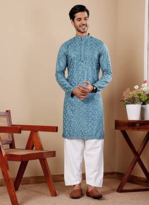 For A festive Wear,Grab These Readymade Kurta With Payjama in Fine Colored.These Kurta is Fabricated On Viscose And Art Silk Bottom With Designer Chikankari Embroidery Work.Buy Now.