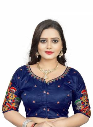 Grab These Beautiful Colored Readymade Blouse.Its Fabricated On Silk With Designer Mirror Embroidery Work.Buy Now.