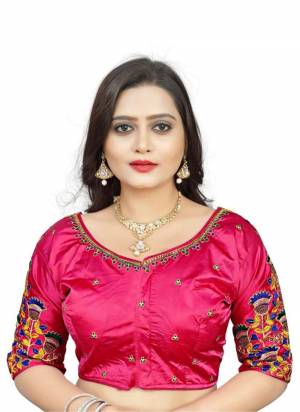 Grab These Beautiful Colored Readymade Blouse.Its Fabricated On Silk With Designer Mirror Embroidery Work.Buy Now.