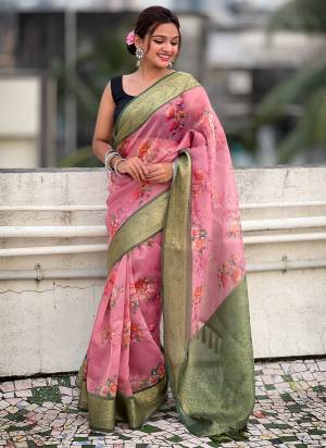 Looking These Party Wear Saree in Fine Colored.These Saree And Blouse is Fabricated On Crush Tissue.Its Beautified With Weaving Jari Border Pallu Designer With Floral Printed.