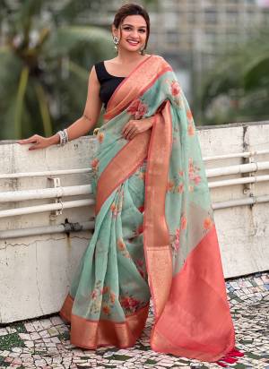 Looking These Party Wear Saree in Fine Colored.These Saree And Blouse is Fabricated On Crush Tissue.Its Beautified With Weaving Jari Border Pallu Designer With Floral Printed.