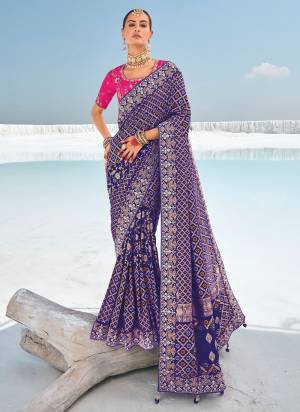 Looking These Traditional Party Wear Saree With 2 Blouse in Fine Colored.These Saree Are Georgette And Coming With 2 Blouse Fabricated On Art Silk.Its Beautified Wevon Designer With Bandhani Patola Printed With Embroidery Work Along With  1 Blouse With Embroidery Work And 1  Plain Rich Blouse.