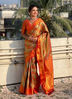  Looking These Party Wear Saree in Fine Colored.These Saree And Blouse is Fabricated On Dharmavaram Silk.Its Beautified With Weaving Laheriya Meenakari Designer.