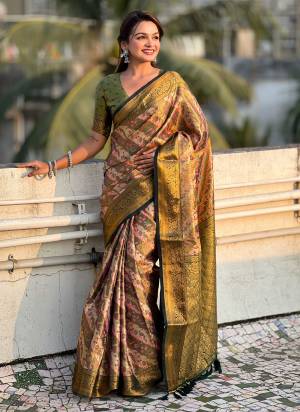  Looking These Party Wear Saree in Fine Colored.These Saree And Blouse is Fabricated On Dharmavaram Silk.Its Beautified With Weaving Laheriya Meenakari Designer.