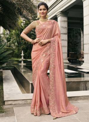 Attrective This Partywear Saree Paired With Blouse.This Saree Are Viscose Tissue And Blouse Are Banarasi Tissue Based Fabric With Weaving Jari Designer With Embroidery Work. Buy This Pretty Saree Now.