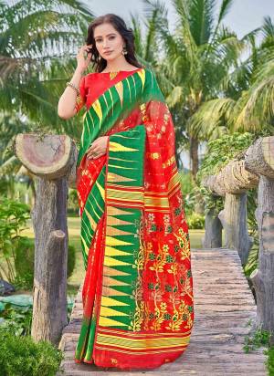 Garb These Party Wear Saree in Fine Colored.These Saree And Blouse Is Silk Cotton Fabricated.Its Beautified With Wevon Designer.