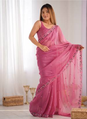 Garb These Party Wear Saree in Fine Colored.These Saree Are Pixel Silk And Blouse is Pixel Silk Fabricated.Its Beautified With Designer Thread,Sequance Embroidery Work.