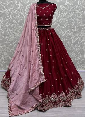 For A Fancy Designer Look,Grab These Lehenga Choli With Dupatta in Fine Colored.These Lehenga And Choli Are Silk And Dupatta Are Fabricated On Chinon Pair.Its Beautified With Designer Double Sequance,Thread Embroidery Work.