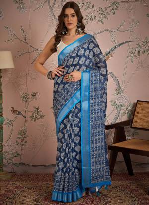 Looking These Saree in Fine Colored.These Saree And Blouse Is Linen Blend Fabricated.Its Beautified With Digital Printed Designer.