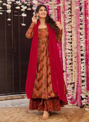 Attrective Looking These Beautiful Looking Readymade Suits.These Top And Bottom is Fabricated On Muslin And Georgette Dupatta.Its Beautified With Designer Digital Printed.