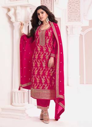 Looking These Designer Suit in Fine Colored Pair With Bottom And Dupatta.These Top Are Viscose Jacquard And Dupatta Are Fabricated On Chinon Pair With Santoon Bottom.Its Beautified With Santoon Inner.Its Beautified With Heavy Wevon Jacquard Designer, Embroidery Work.