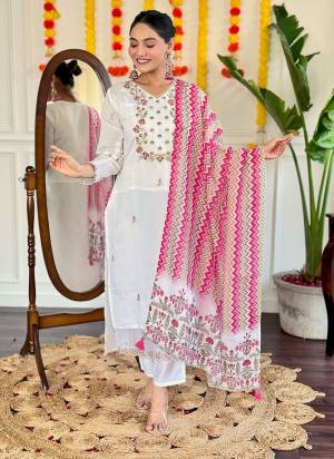 Attrective These Suit in Fine Colored Pair With Bottom And Dupatta.These Top And Bottom Are Fabricated On Viscose Chanderi Pair With Chanderi Dupatta.Its Beautified With Designer Embroidery Work .