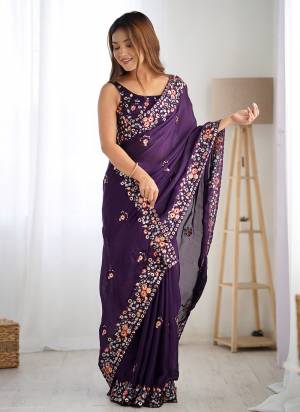 Attrective These Party Wear Saree in Fine Colored.These Saree Are Satin Chiffon And Blouse is Satin Chiffon Fabricated.Its Beautified With Designer Heavy Multy Thread,Sequance Embroidery Work.