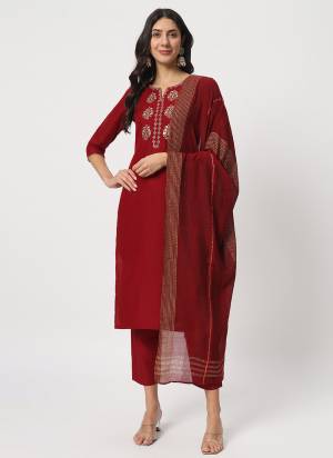 Garb These Beautiful Looking Readymade Suits.These Top Are Cotton And Bottom Are Cotton And Dupatta Are Viscose Fabricated.Its Beautified With Embroidery Work.