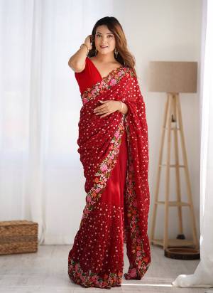 Attrective These Party Wear Saree in Fine Colored.These Saree Are Georgette And Blouse is Diamond Silk Fabricated.Its Beautified With Designer Heavy Multy Thread,Sequance Embroidery Work.