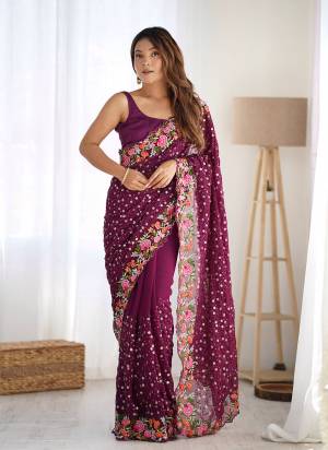 Attrective These Party Wear Saree in Fine Colored.These Saree Are Georgette And Blouse is Diamond Silk Fabricated.Its Beautified With Designer Heavy Multy Thread,Sequance Embroidery Work.