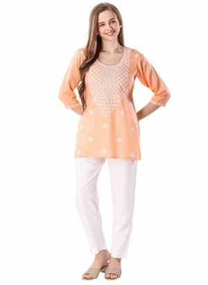 Attrective These Party Wear Kurti in Fine Colored.These Kurti Are Fabricated On Rayon.Its Beautified With Designer Chikankari Embroidery Work.