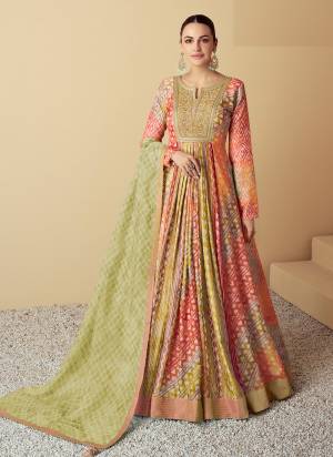 Garb These Party Wear Anarkali Dress in Fine Colored Pair With Dupatta.These Top Are Muslin And Dupatta Are Fabricated On Organza Pair.Its Beautified With Designer Printed With Embroidery Work