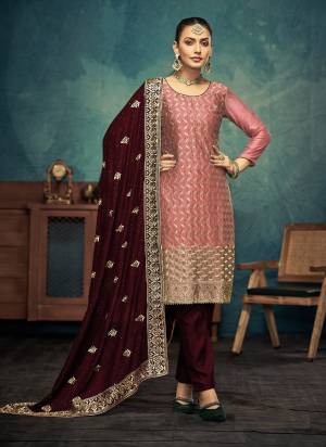 Attrective These Suit in Fine Colored Pair With Bottom And Dupatta.These Top Are Vichitra And Bottom Are Fabricated On Santoon Pair With Vichitra Dupatta.Its Beautified With Designer Embroidery Work.