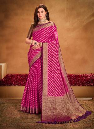 Grab These Party Wear Saree in Fine Colored Pair With Blouse.These Saree and Blouse Are Fabricated On Georgette.Its Beautified With Wevon Jacquard Designer.