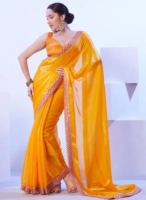 Attrctive These Fancy Party Wear Saree in Fine Colored.These Saree Are Blomming Satin Jimmy Choo And Blouse is Fabricated On Art Silk Pair.Its Beautified With Solid Disigner With Lace.