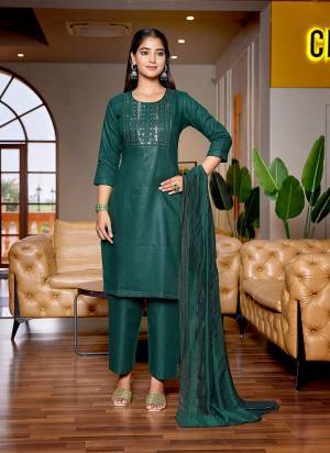 Looking These Beautiful Party Wear Designer Readymade Suits.These Top And Bottom Are Cotton Blend And Dupatta is Fabricated On Viscose.Its Beautified With Designer Embroidery Work.