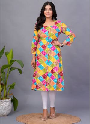 Attrective These Beautiful Looking Readymade Long Kurti.These Kurti Fabricated On Rayon.Its Beautified With Designer Printed.