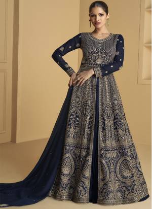 Garb These Party Wear Designer Anarkali Suits in Fine Colored Pair With Dupatta.These Top And Dupatta Are Fabricated On Georgette Pair With Santoon Bottom.Its Beautified With Designer Heavy Embroidery Work.