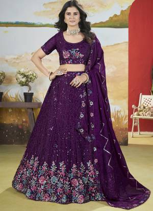 For A Fancy Designer Look,Grab These Lehenga Choli With Dupatta in Fine Colored.These Lehenga And Choli Are Chinon And Dupatta Are Fabricated On Georgette Pair.Its Beautified With Designer Sequance,Multy Thread Embroidery Work.