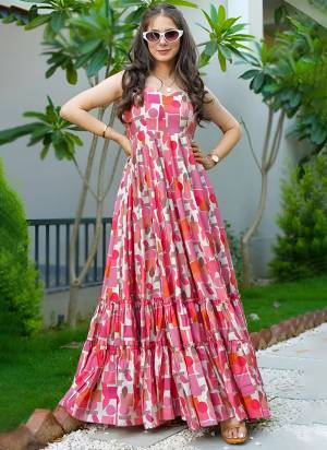 Attrective These Beautiful Looking Readymade Long Gown.These Gown Fabricated On Rayon.Its Beautified With Designer Printed.