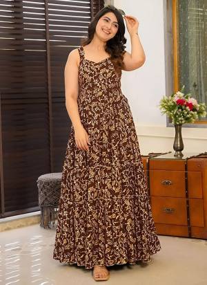 Attrective These Beautiful Looking Readymade Long Gown.These Gown Fabricated On Rayon.Its Beautified With Designer Printed.