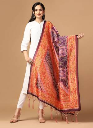 Grab These Beautiful Colored Ethnic Dupatta.This Dupatta is Fabricated On Beautiful Assam Silk Fabric . It Is Beautified With Beautiful Digital Printed.